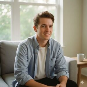 TWENTY X Long Sleeve Button Down Shirt Light Blue Chambray Embroidered Pocket‎